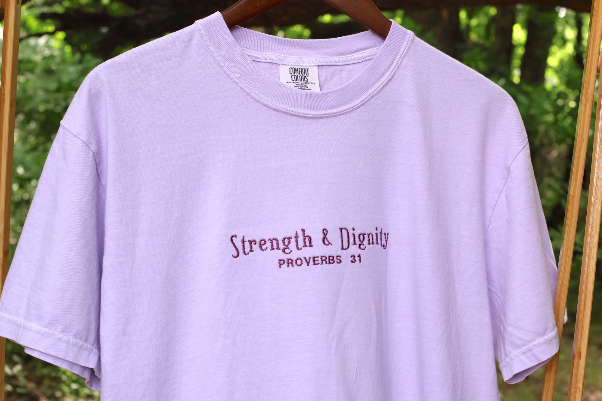 “Strength & Dignity” Comfort Colors T-Shirt | Orchid