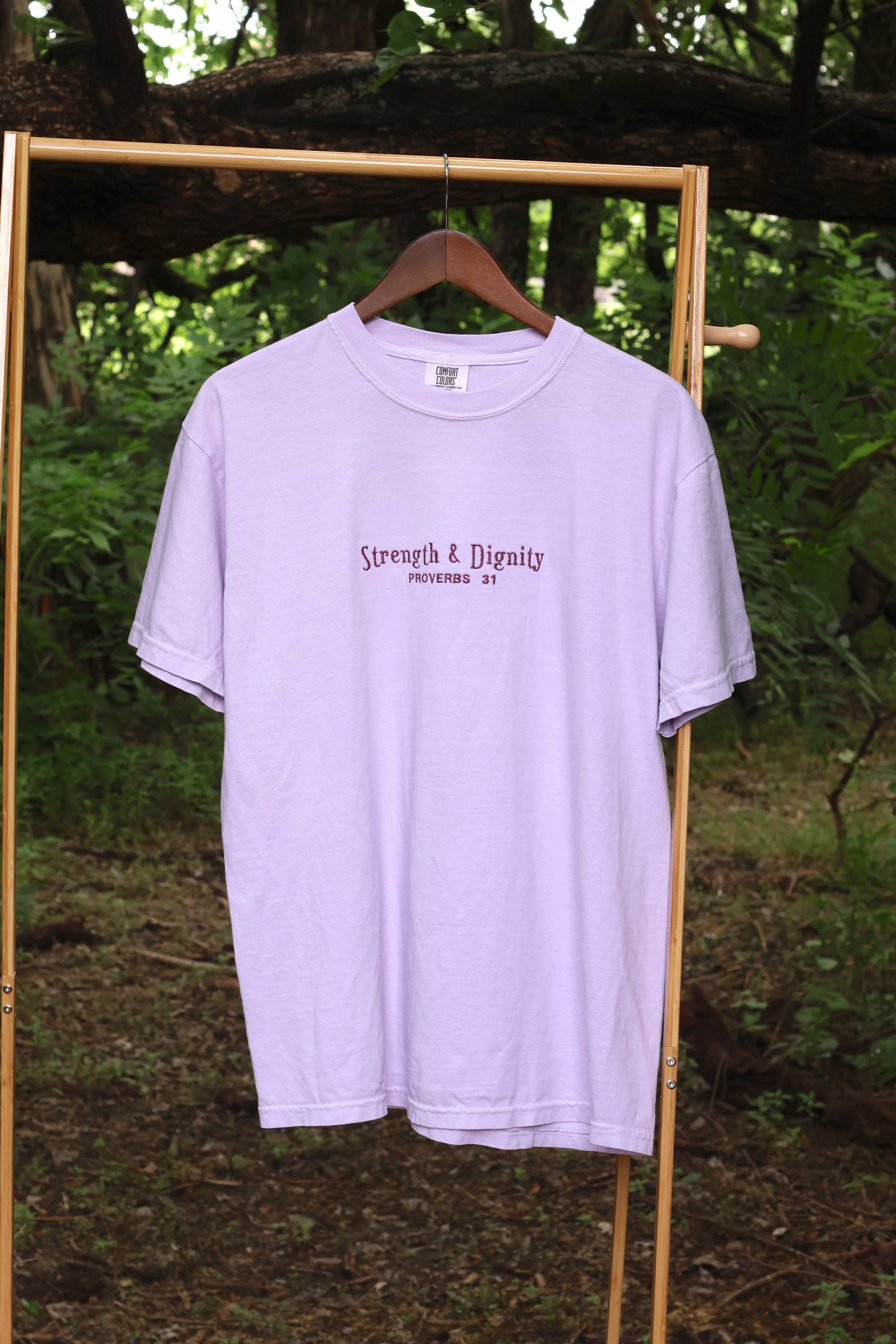 “Strength & Dignity” Comfort Colors T-Shirt | Orchid