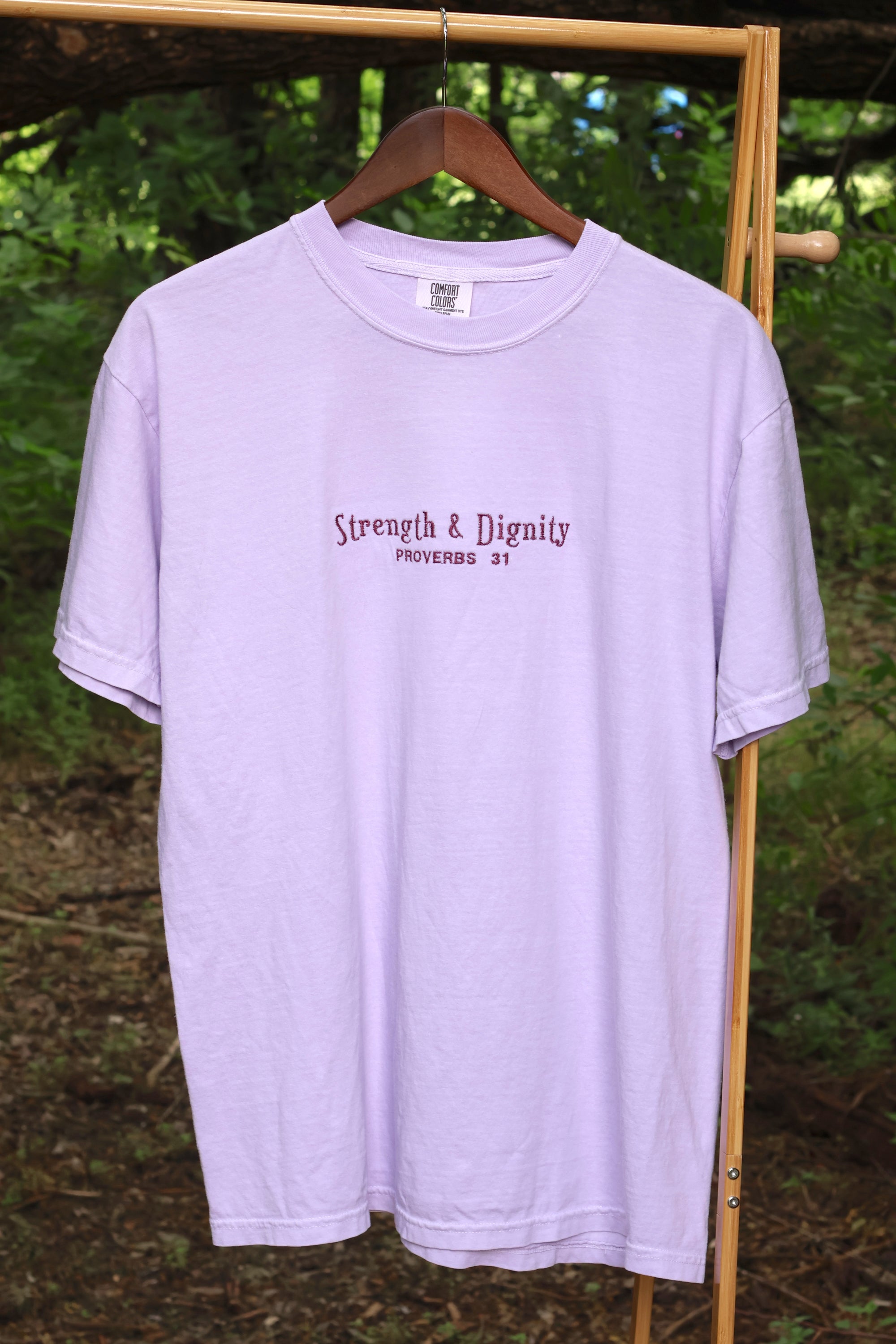 “Strength & Dignity” Comfort Colors T-Shirt | Orchid