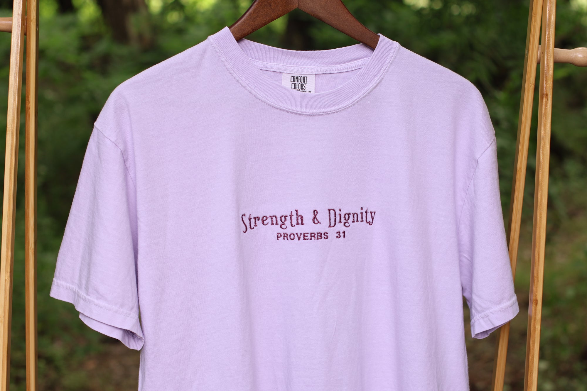 “Strength & Dignity” Comfort Colors T-Shirt | Orchid