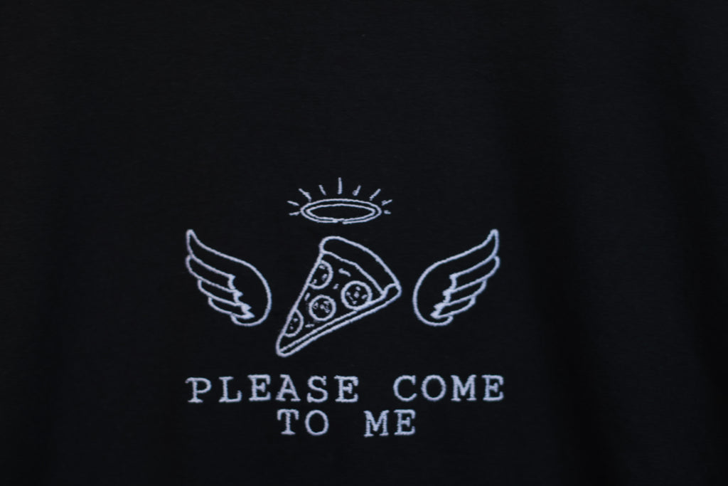 Pizza Angel "Please Come to Me" Comfort Colors T-Shirt | Black
