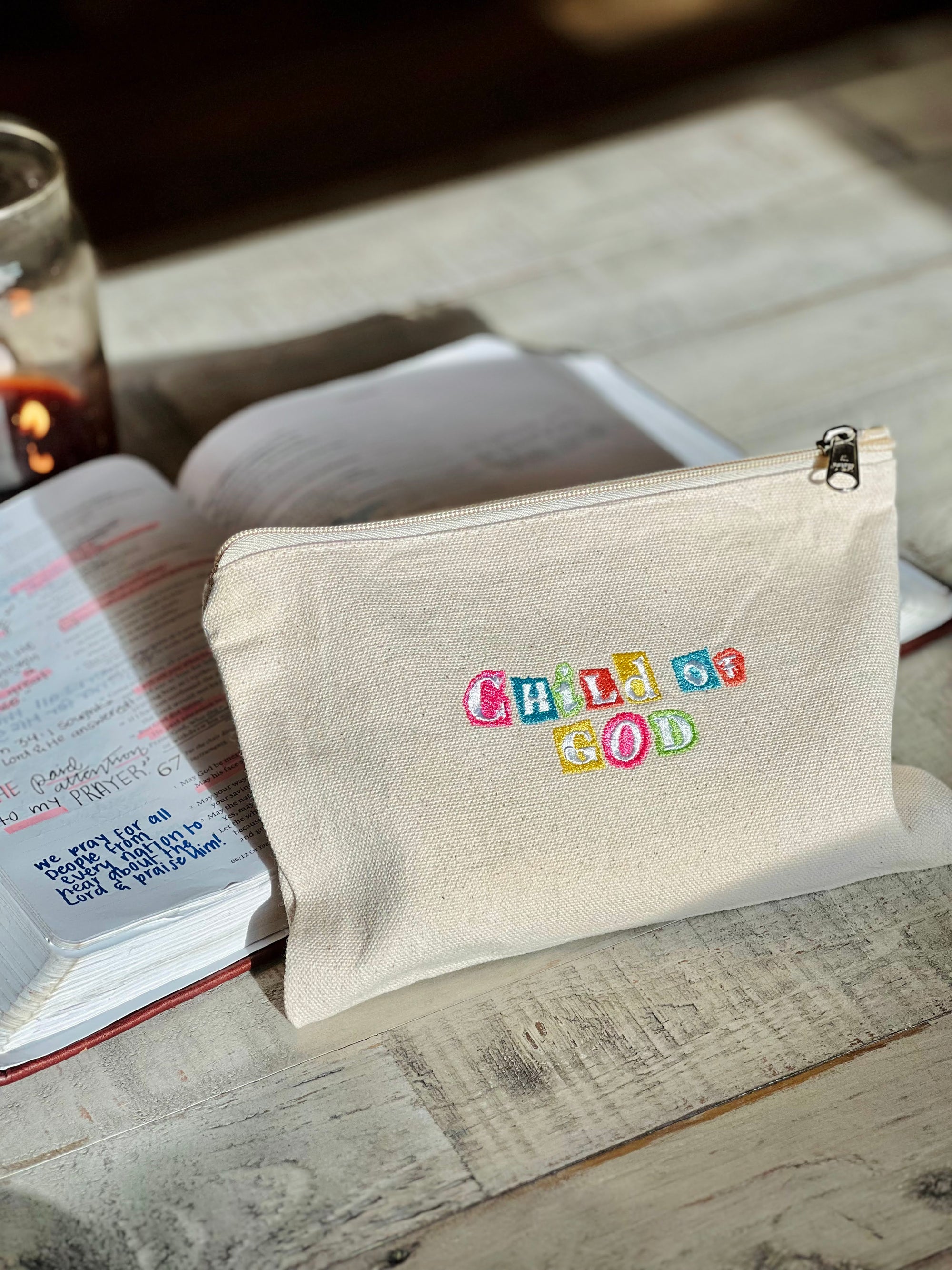 Child of God Zippered Canvas Pouch