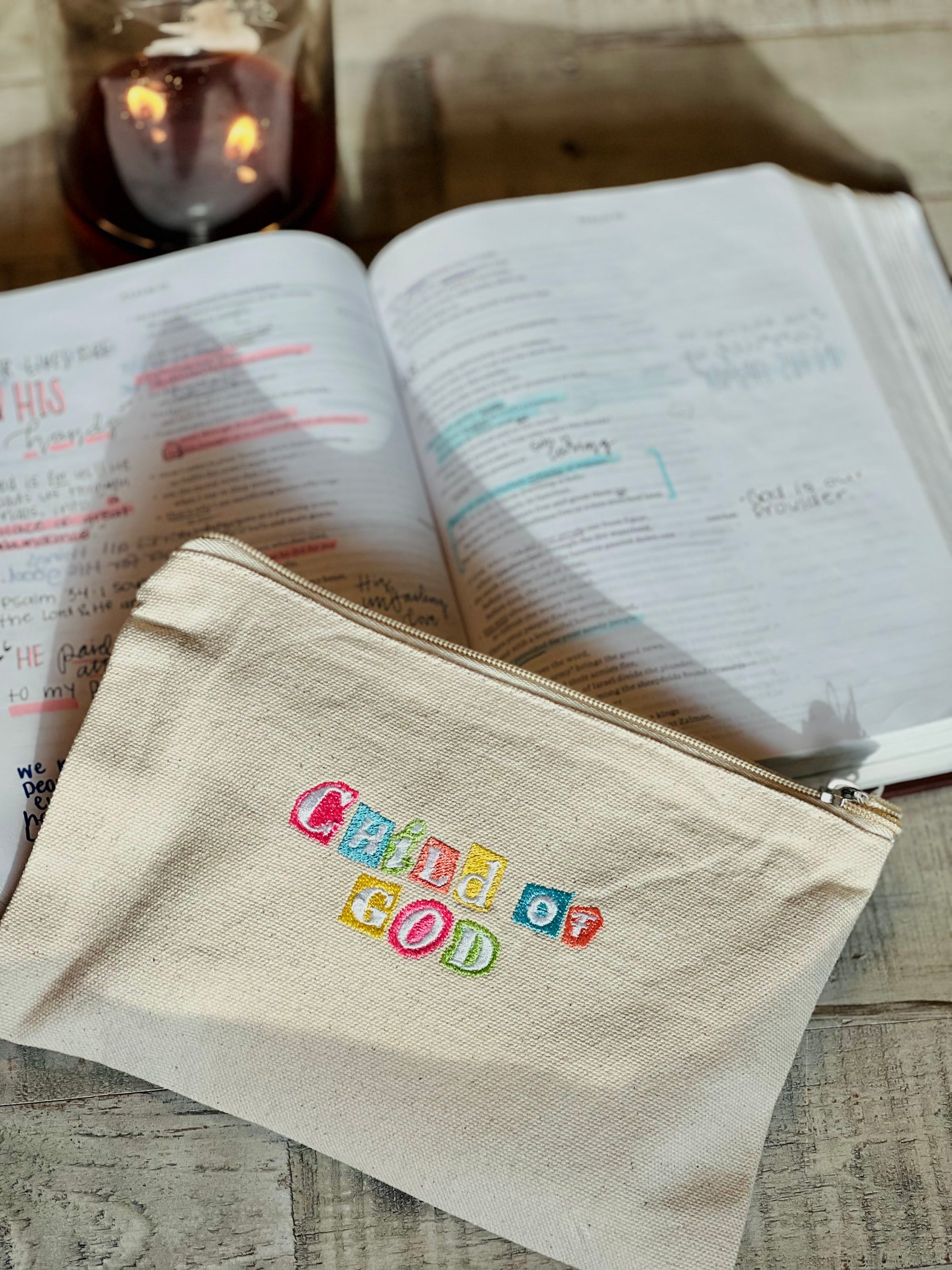 Child of God Zippered Canvas Pouch