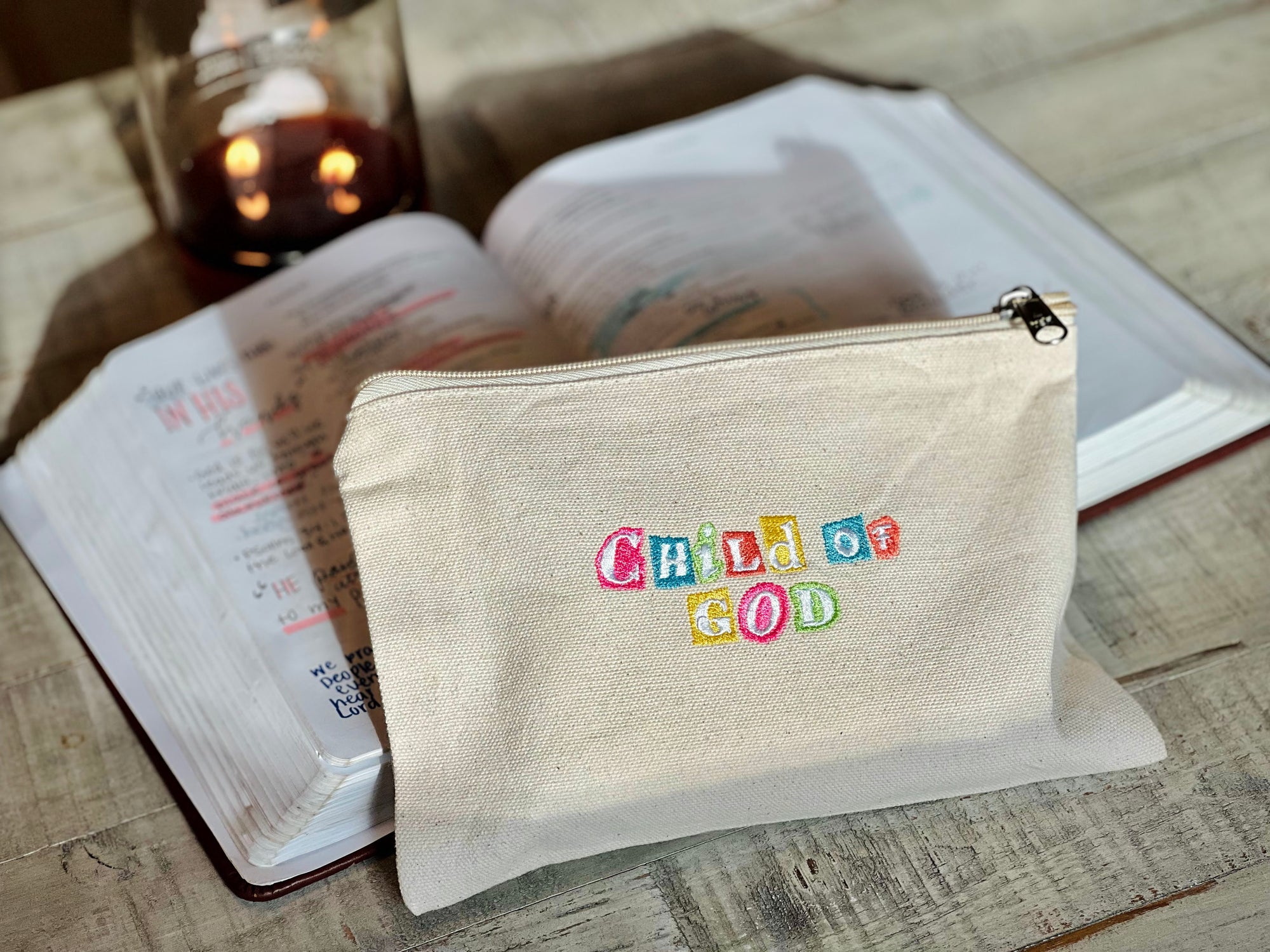 Child of God Zippered Canvas Pouch
