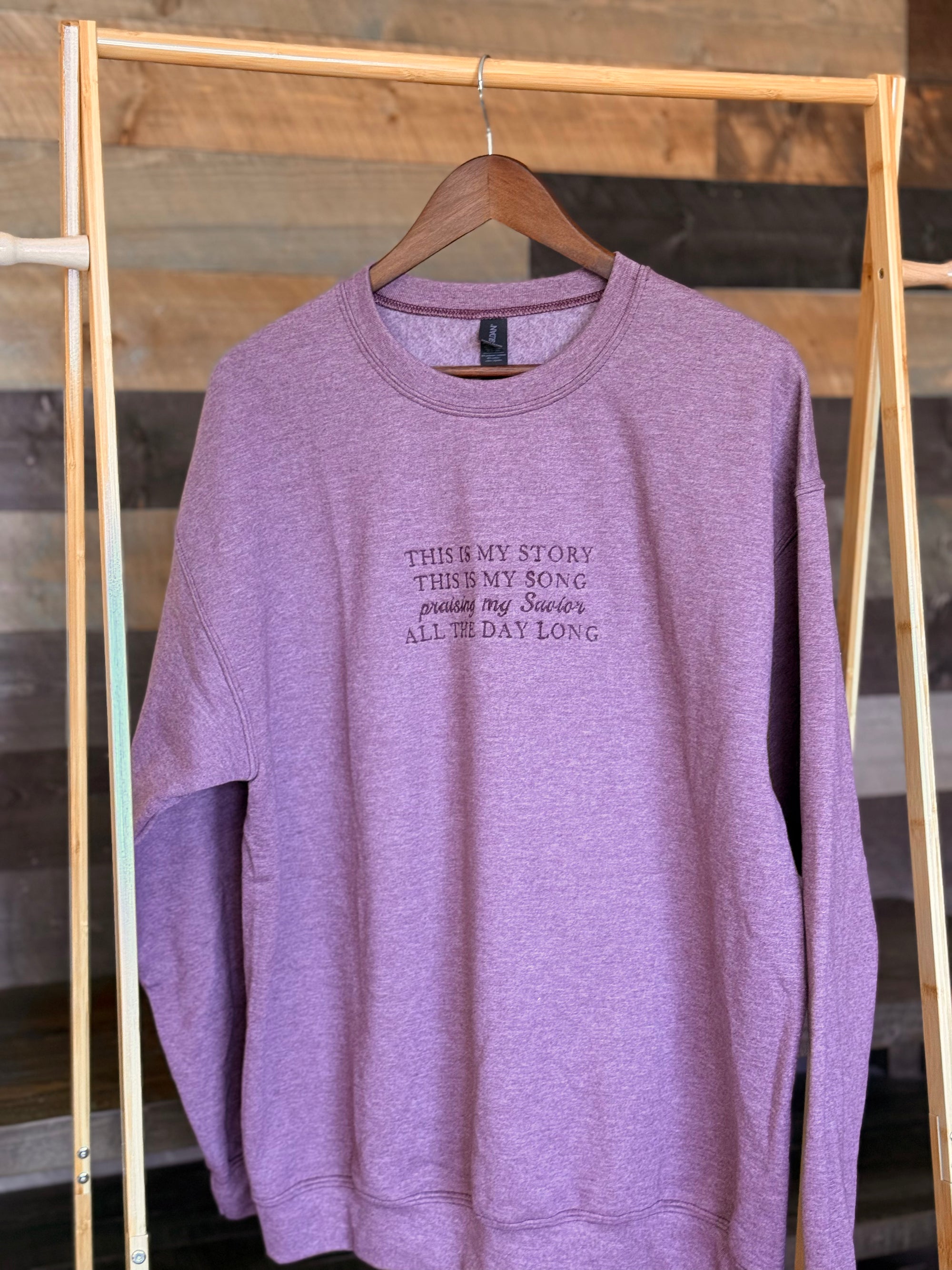 "Blessed Assurance" Crewneck Sweatshirt - Maroon