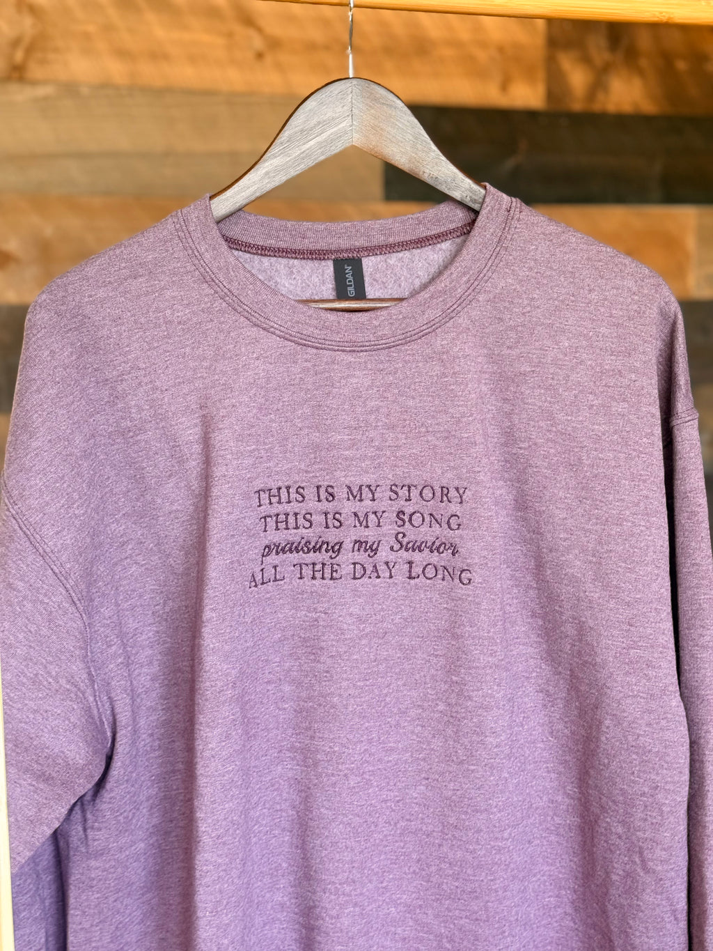 "Blessed Assurance" Crewneck Sweatshirt - Maroon