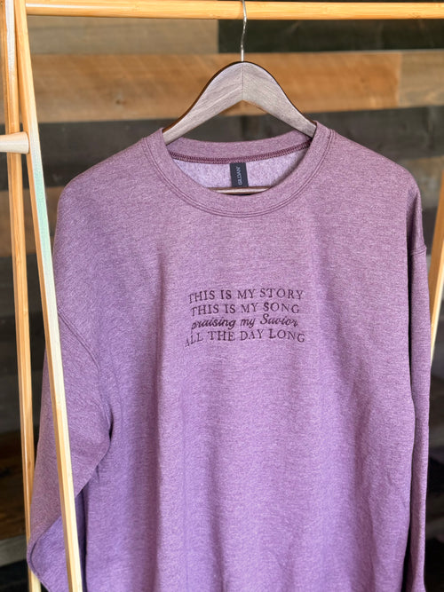 "Blessed Assurance" Crewneck Sweatshirt - Maroon