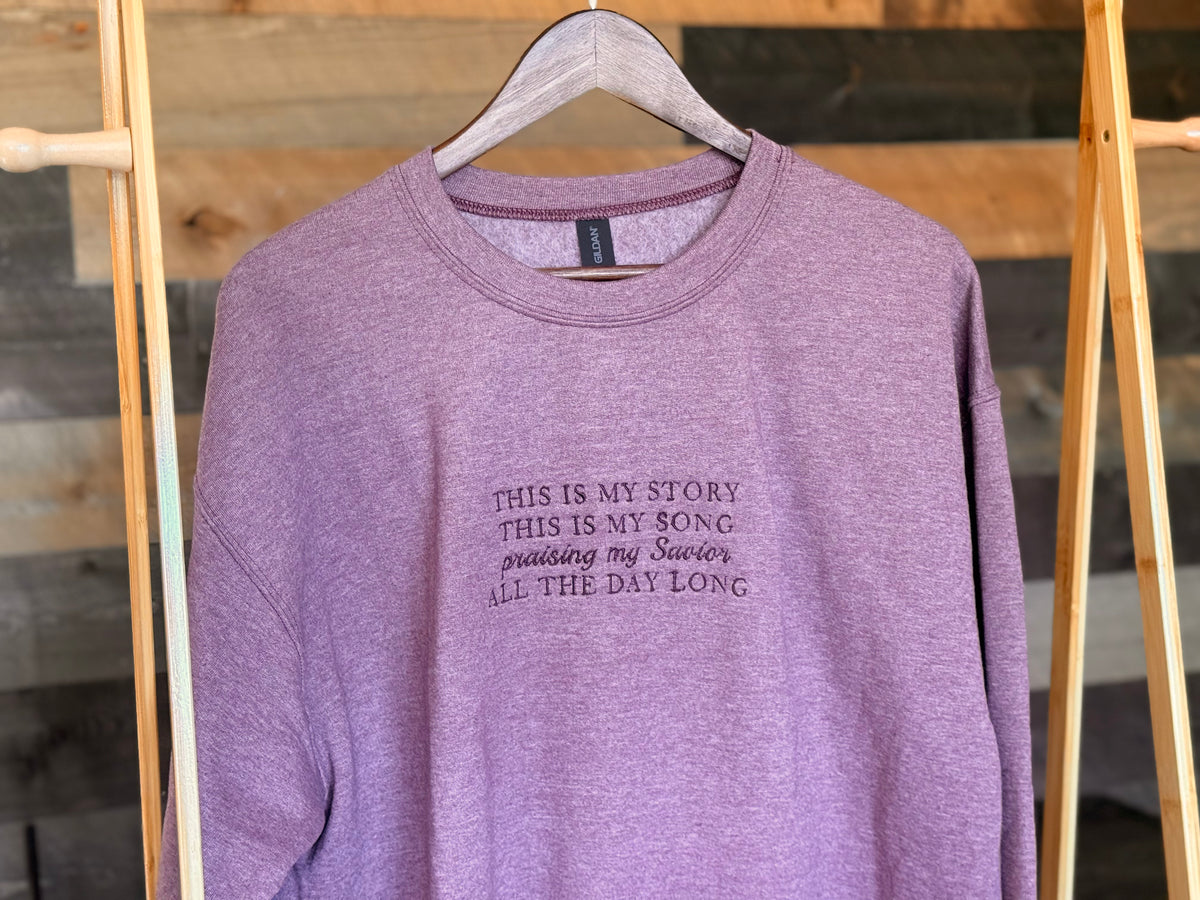 "Blessed Assurance" Crewneck Sweatshirt - Maroon