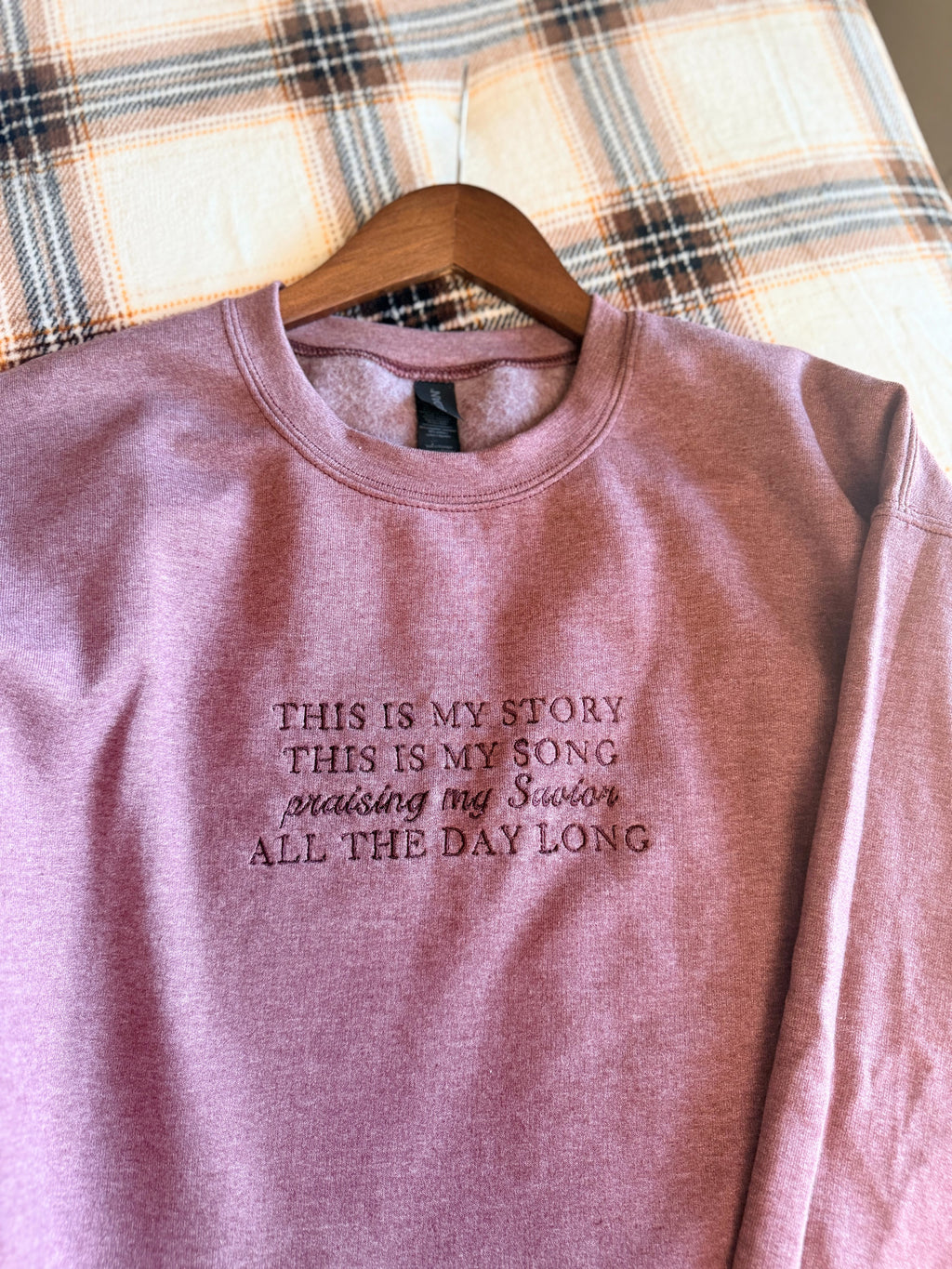 "Blessed Assurance" Crewneck Sweatshirt - Maroon