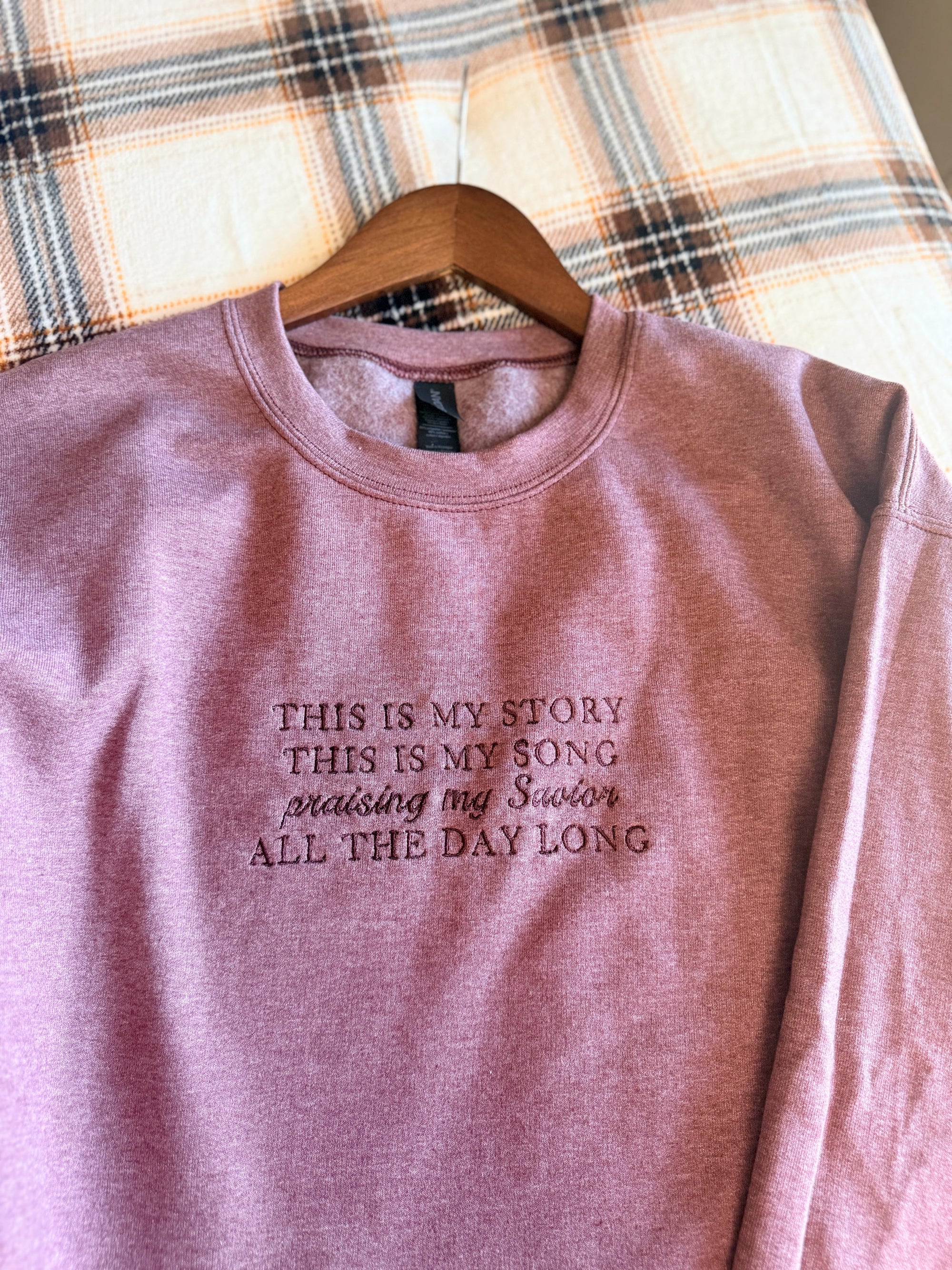 "Blessed Assurance" Crewneck Sweatshirt - Maroon
