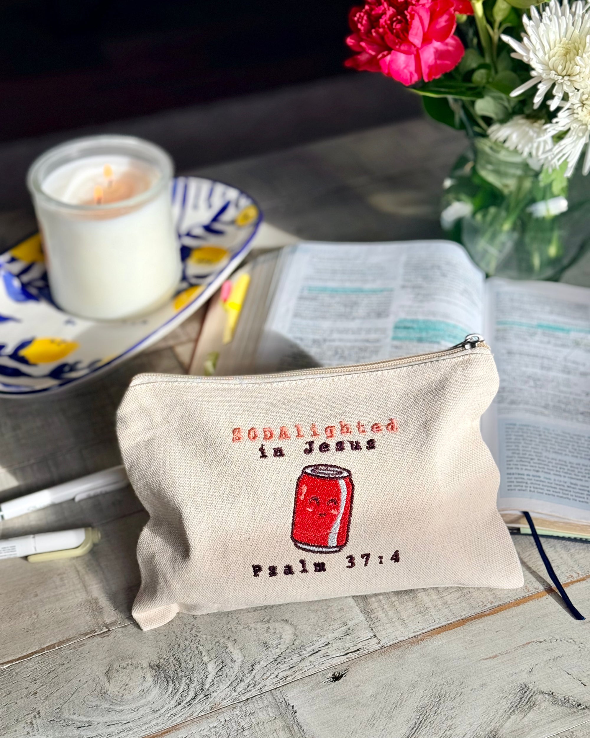 SODAlighted in Jesus Zippered Canvas Pouch