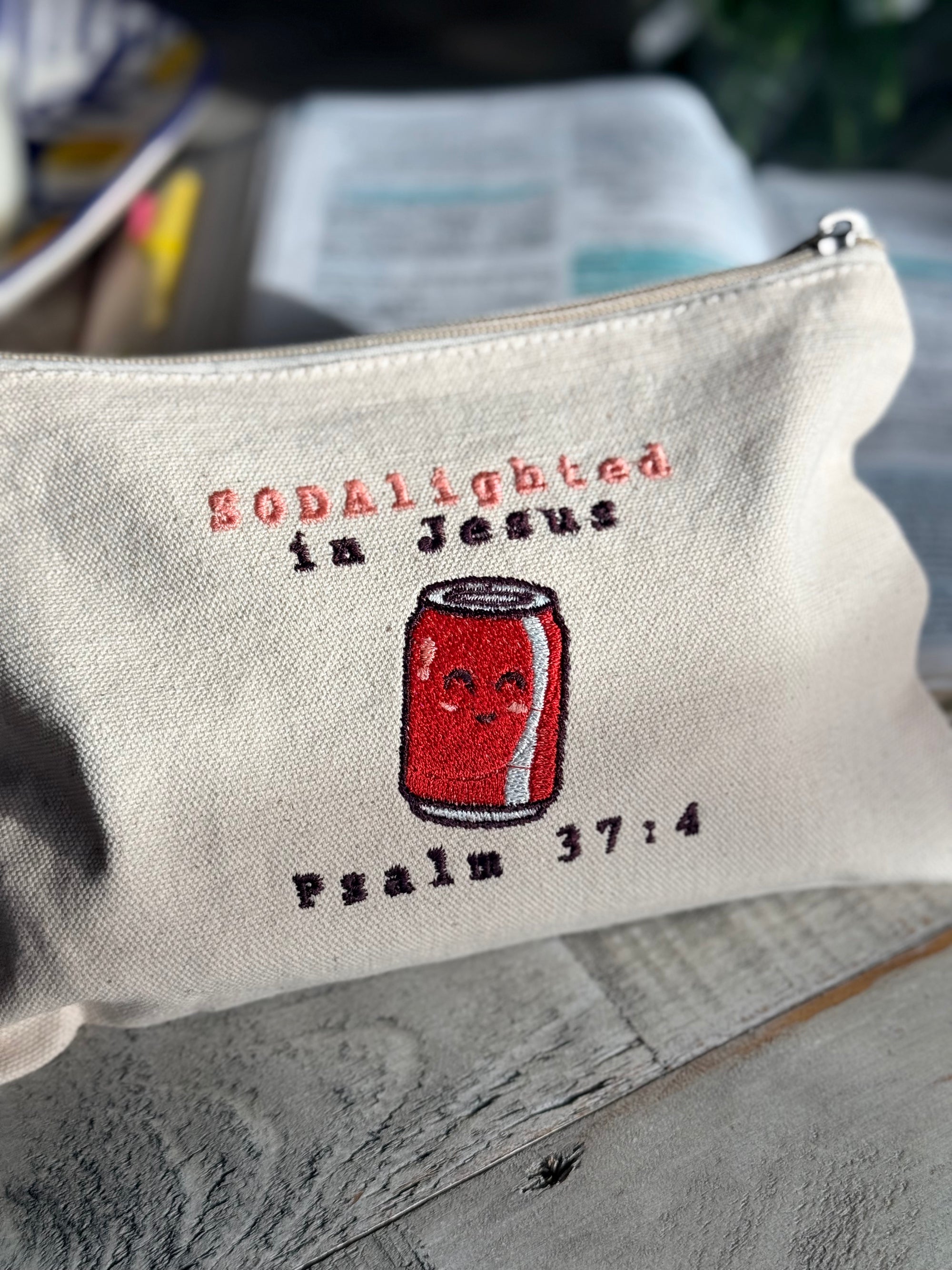 SODAlighted in Jesus Zippered Canvas Pouch