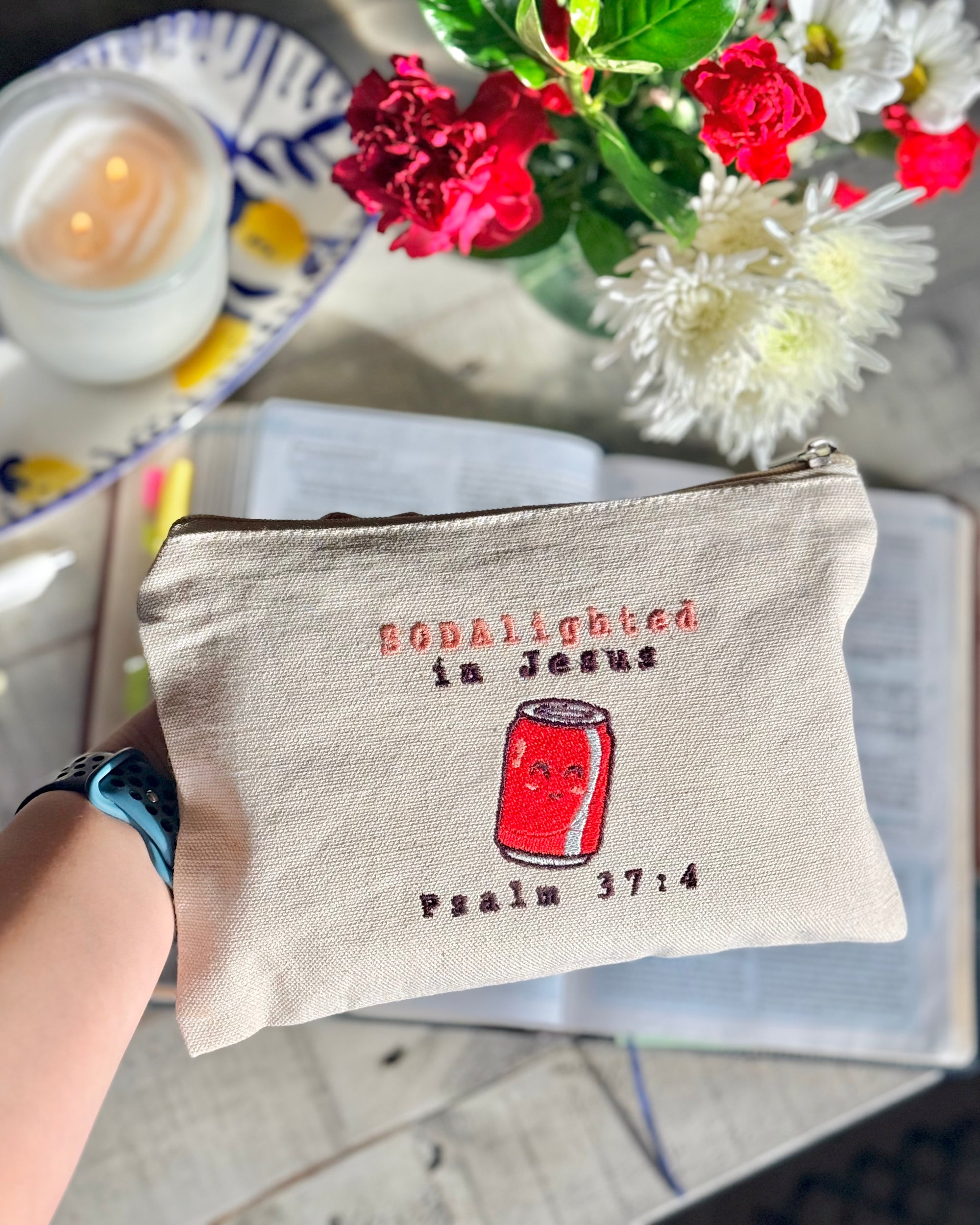 SODAlighted in Jesus Zippered Canvas Pouch