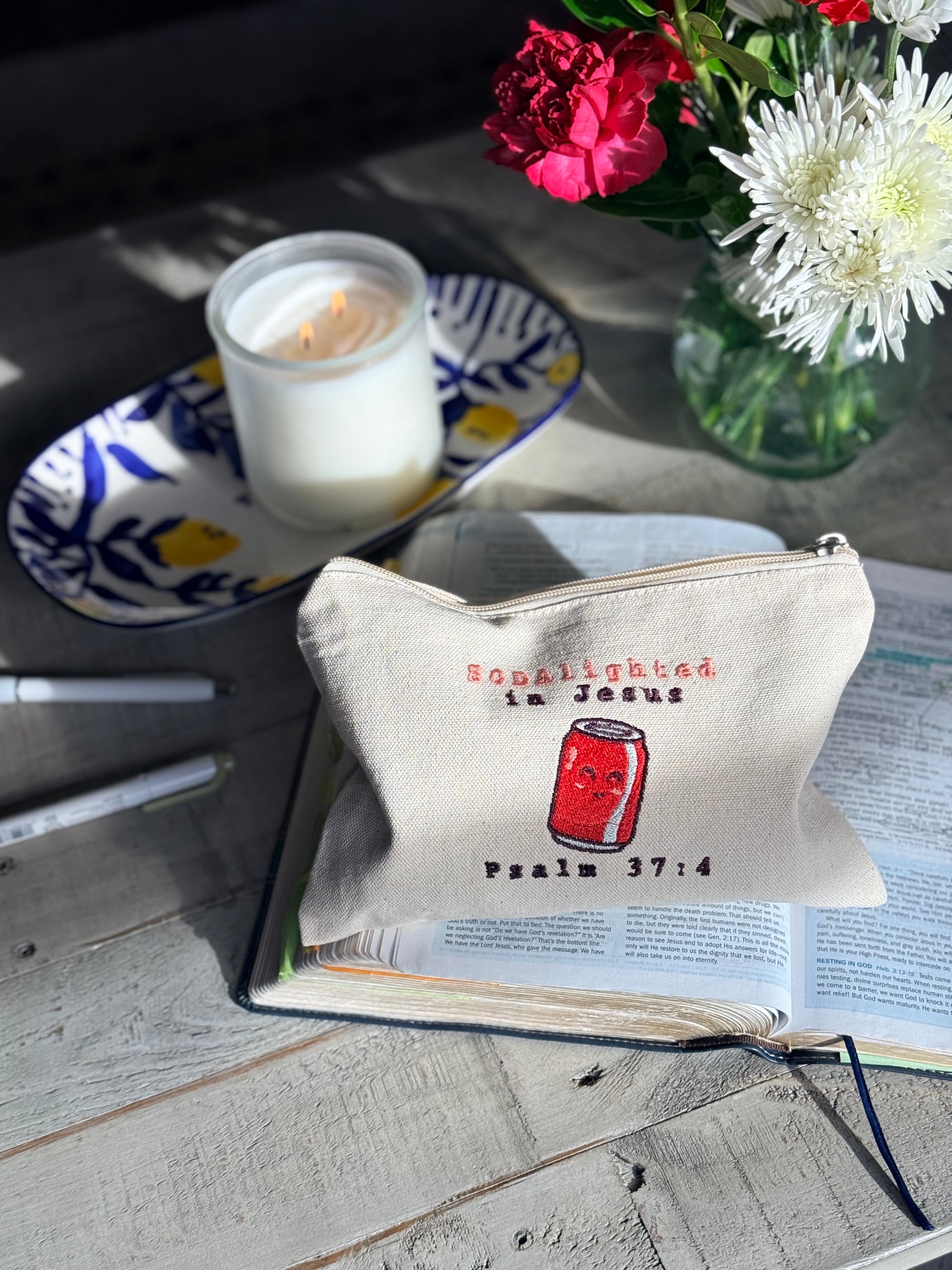 SODAlighted in Jesus Zippered Canvas Pouch