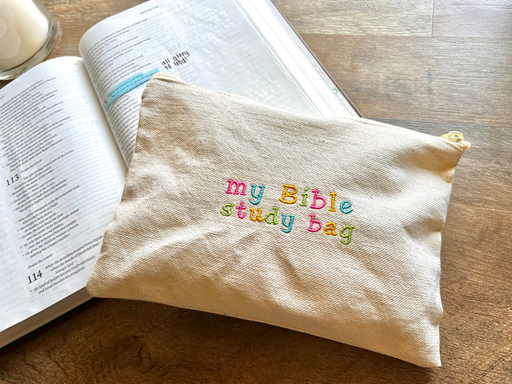 My Bible Study Bag Zippered Canvas Pouch
