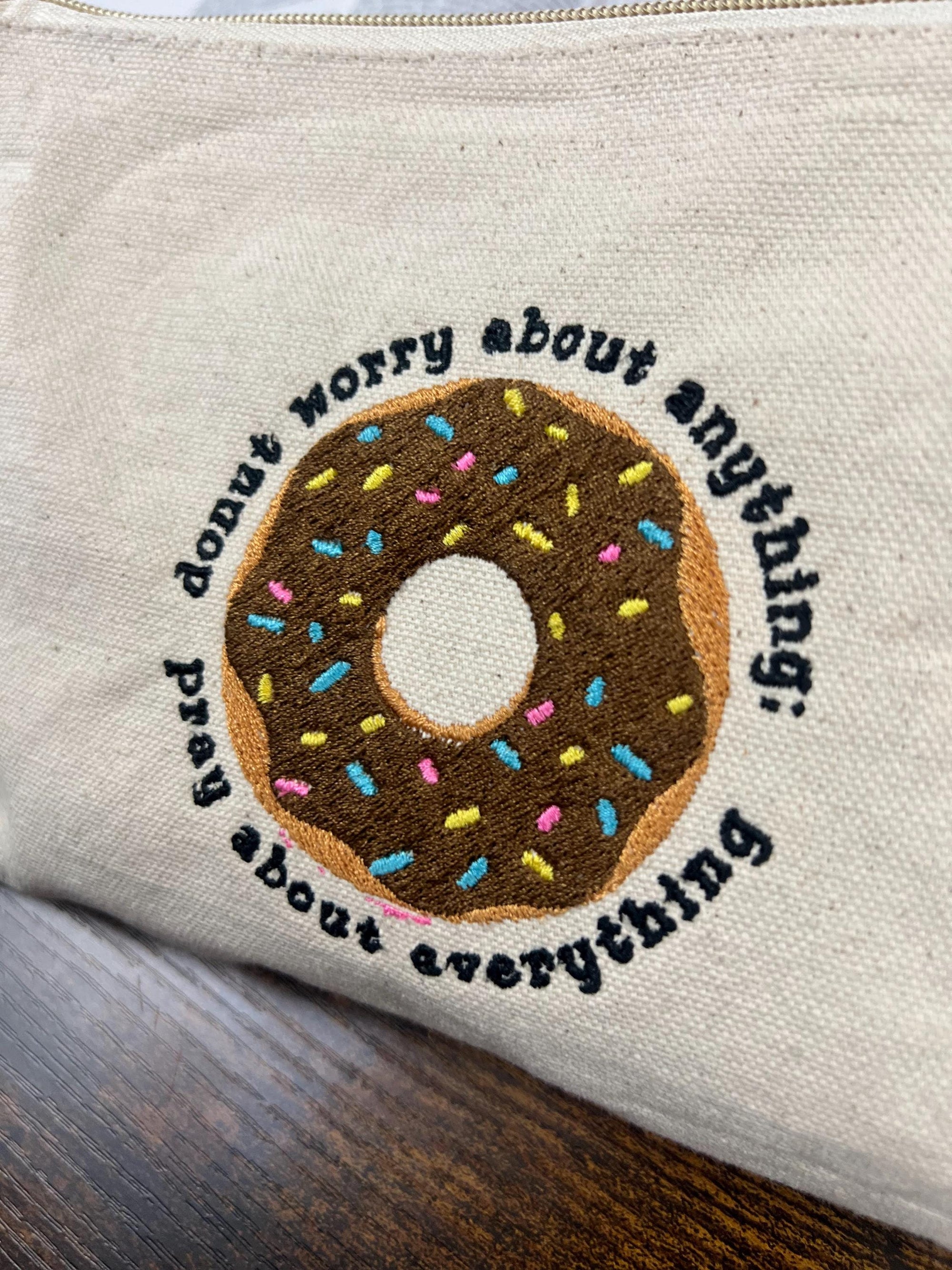 “Donut Worry—Pray About Everything” Zippered Pouch