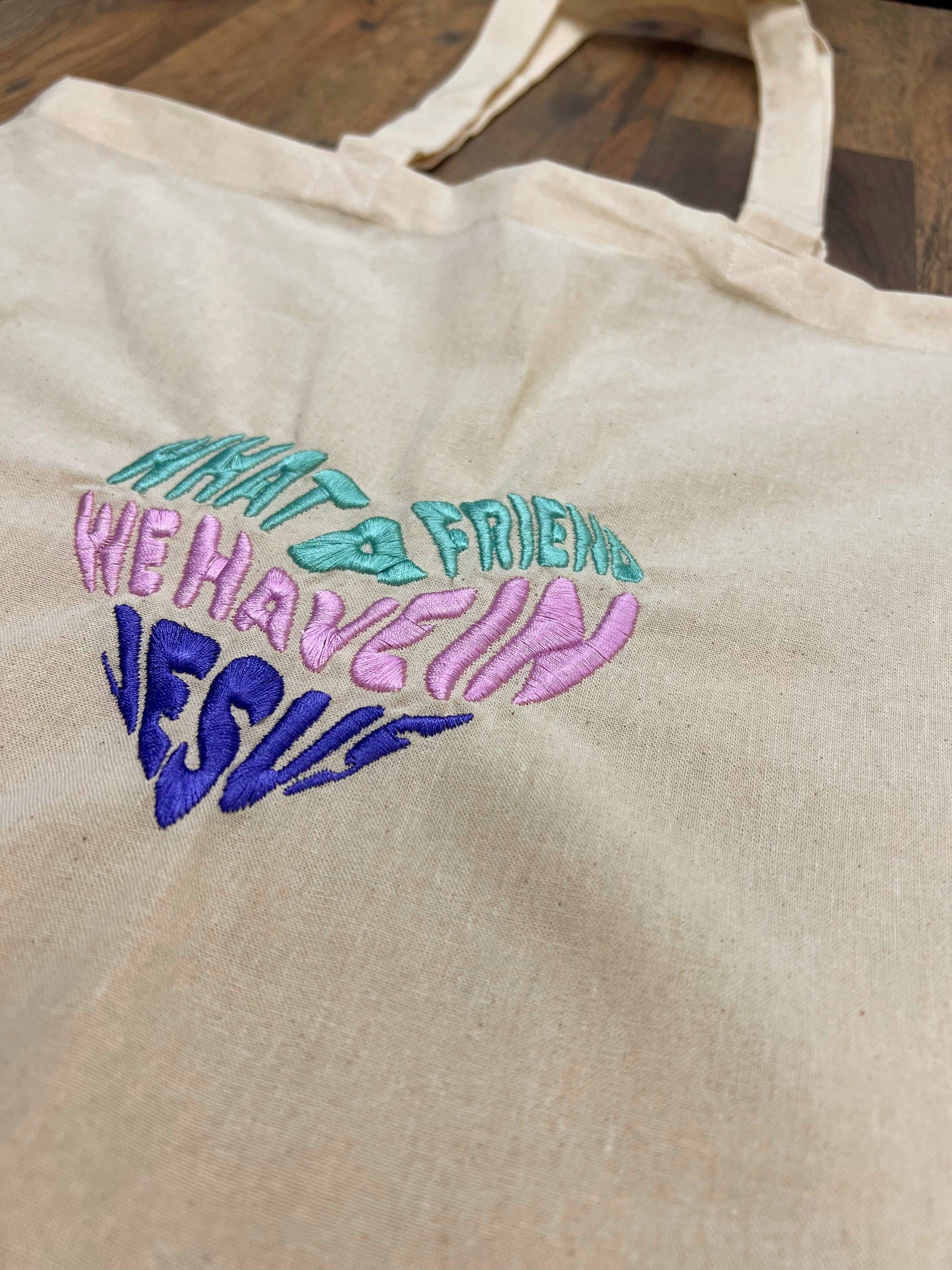 "What a Friend We Have in Jesus" Tote Bag - Cool Hues