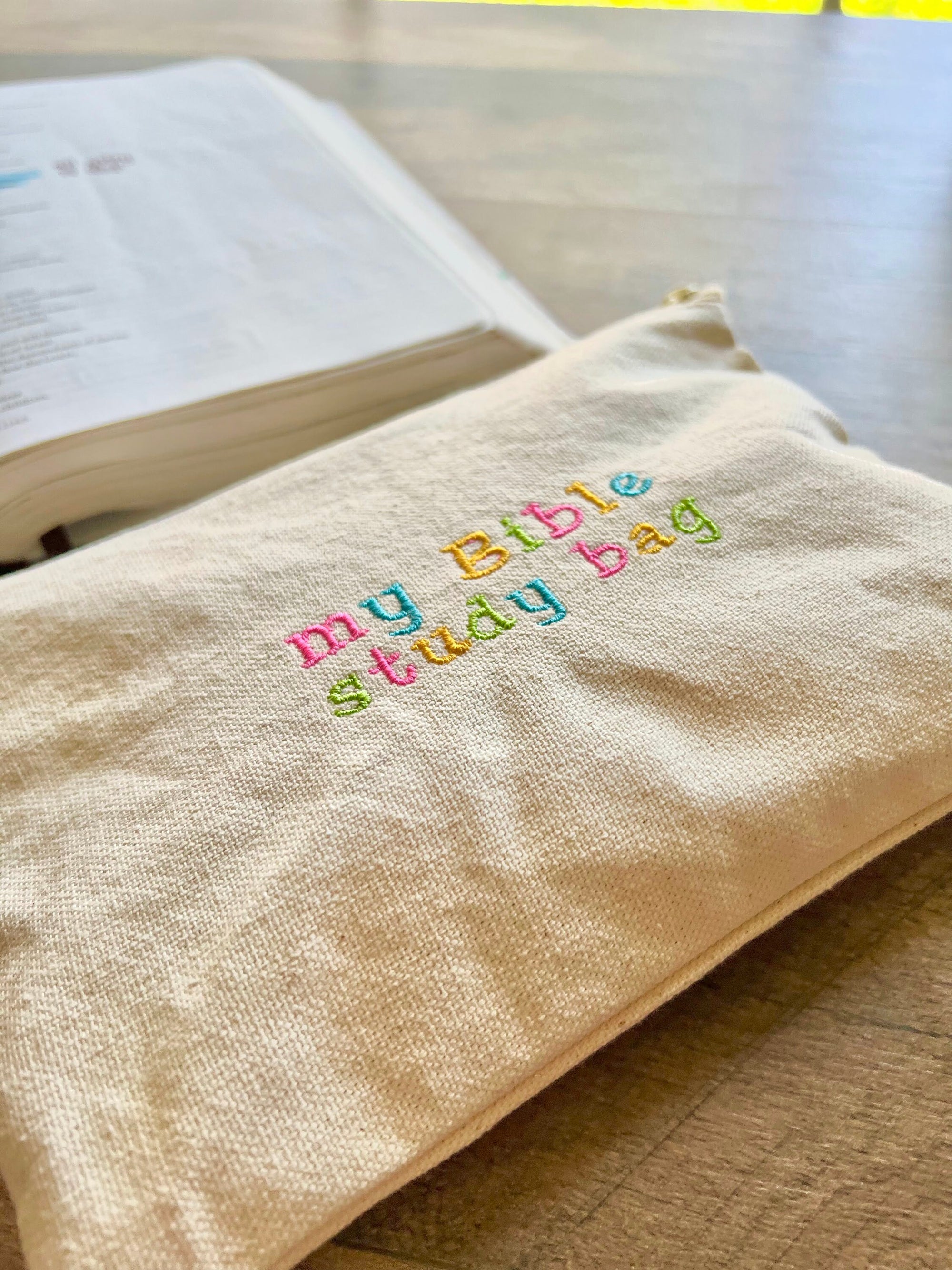 "My Bible Study Bag" Canvas Zipper Pouch