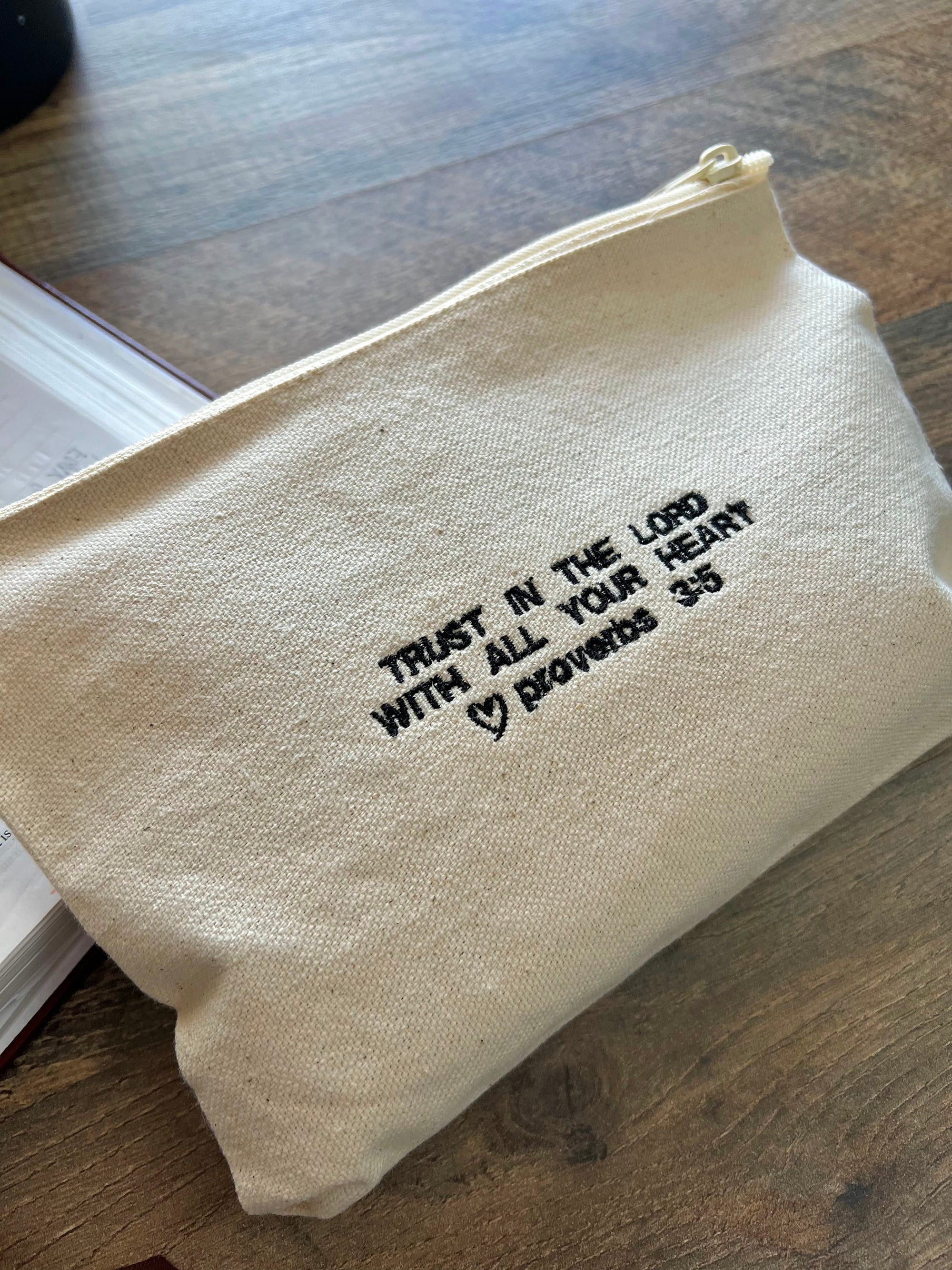 Proverbs 3:5 Canvas Zipper Pouch