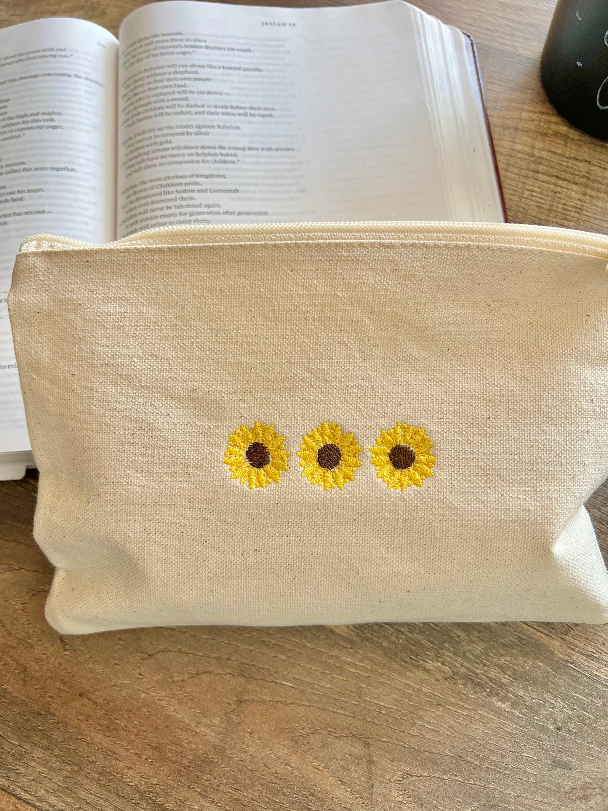 Sunflower Canvas Zipper Pouch