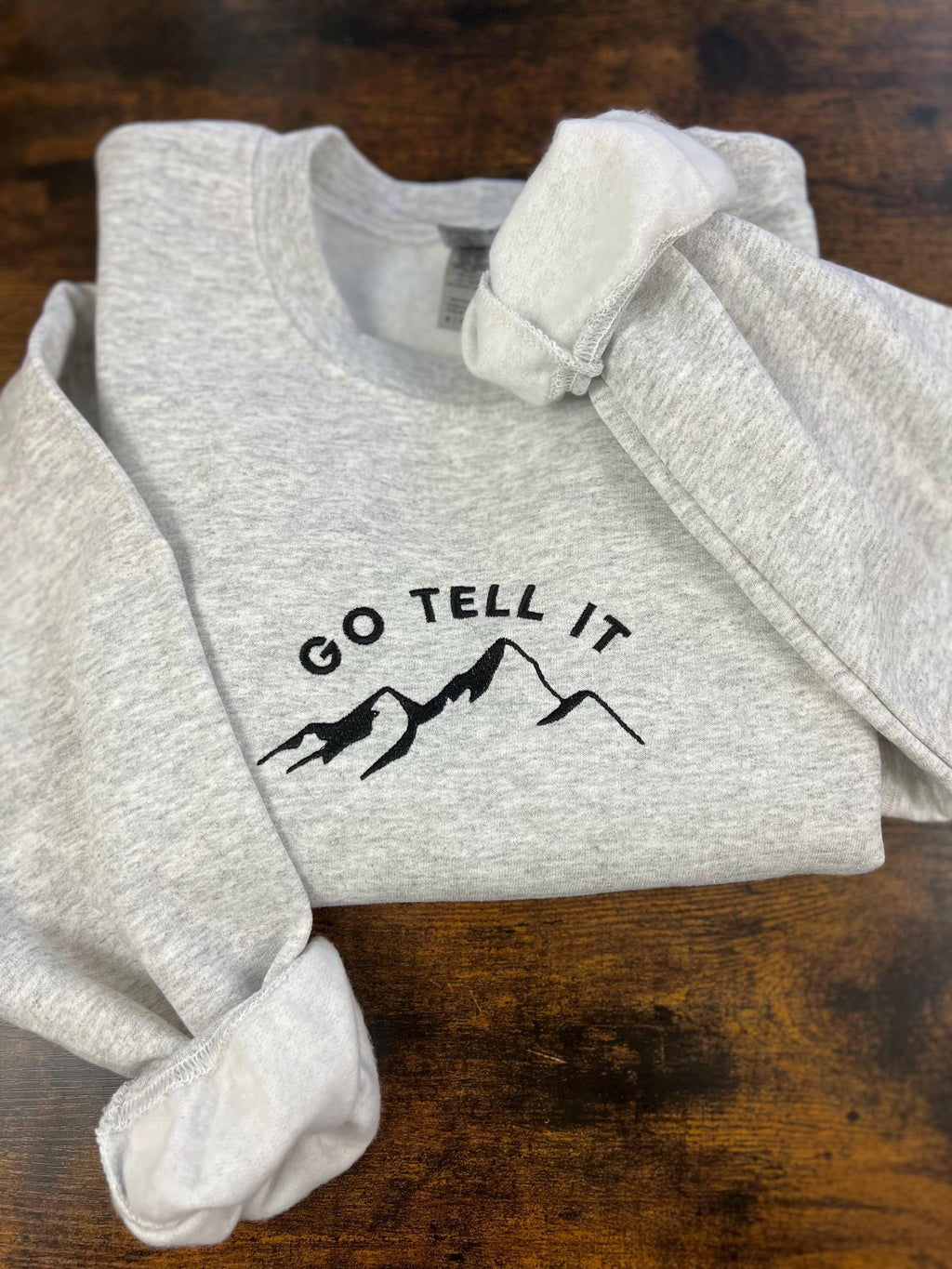 Go Tell It on the Mountain Crewneck Sweatshirt – Ash Gray