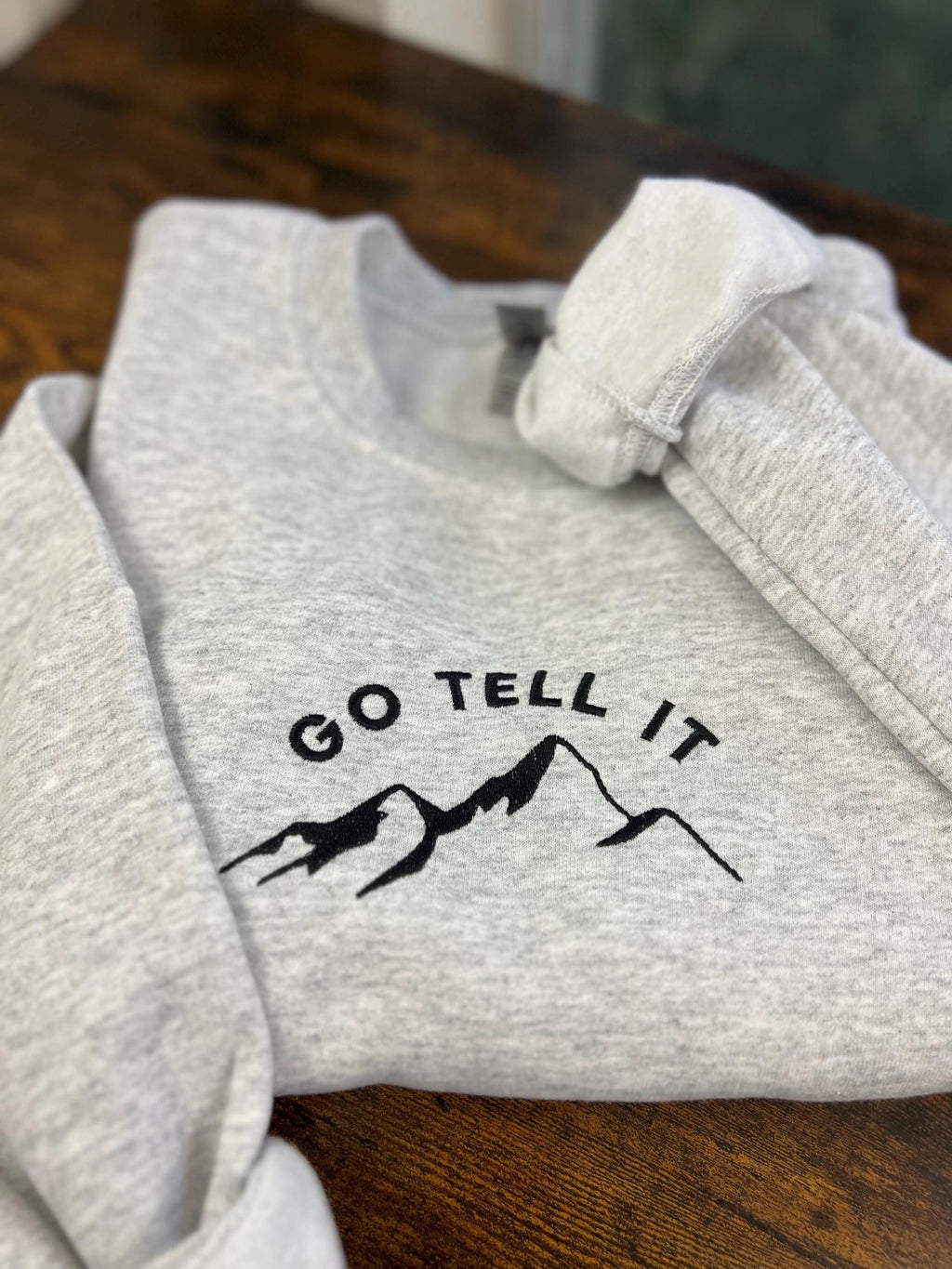 Go Tell It on the Mountain Crewneck Sweatshirt – Ash Gray