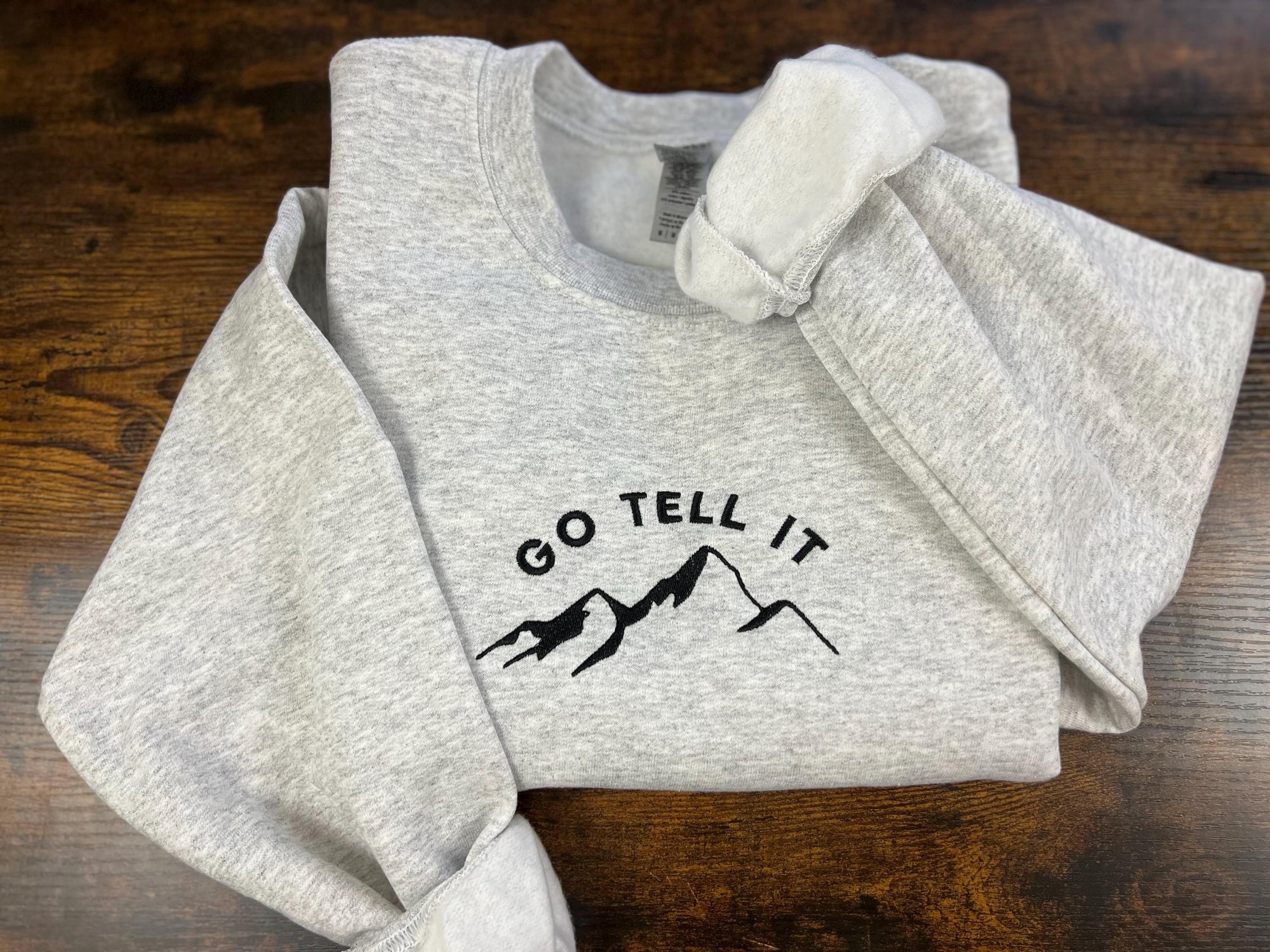 Go Tell It on the Mountain Crewneck Sweatshirt – Ash Gray
