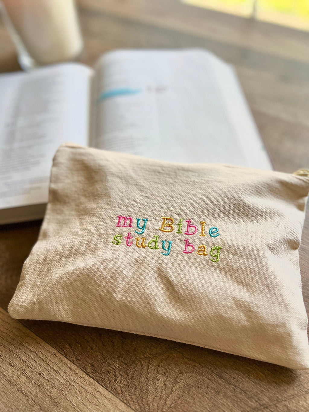 "My Bible Study Bag" Canvas Zipper Pouch