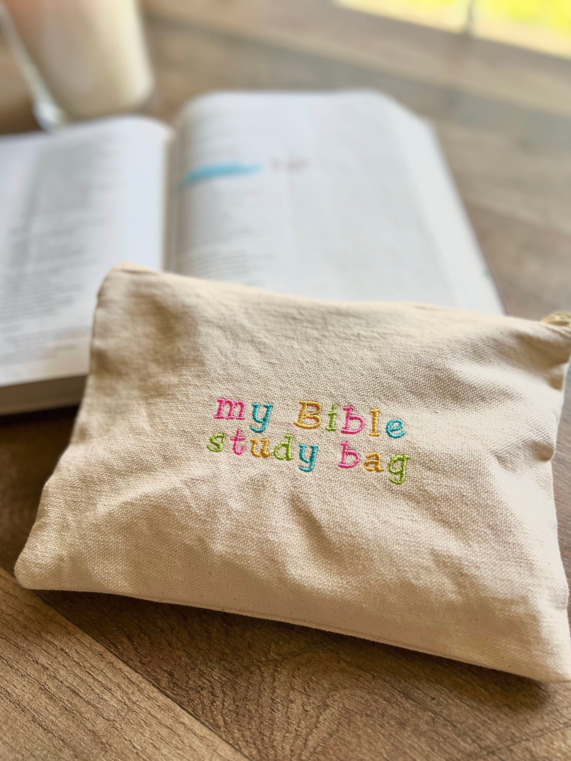 "My Bible Study Bag" Canvas Zipper Pouch