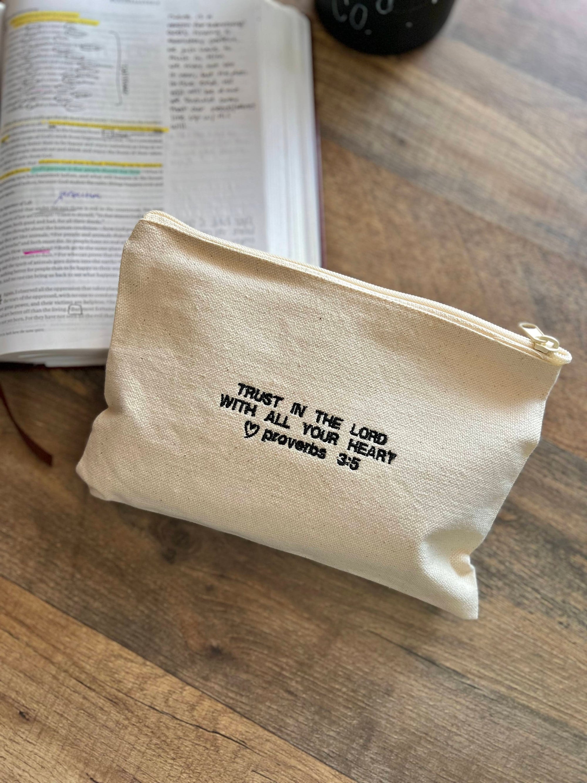 Proverbs 3:5 Canvas Zipper Pouch