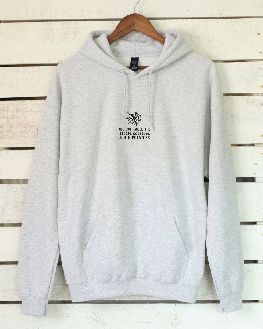 Little Potatoes & Big Potatoes - Embroidered Hoodie | Ash Gray