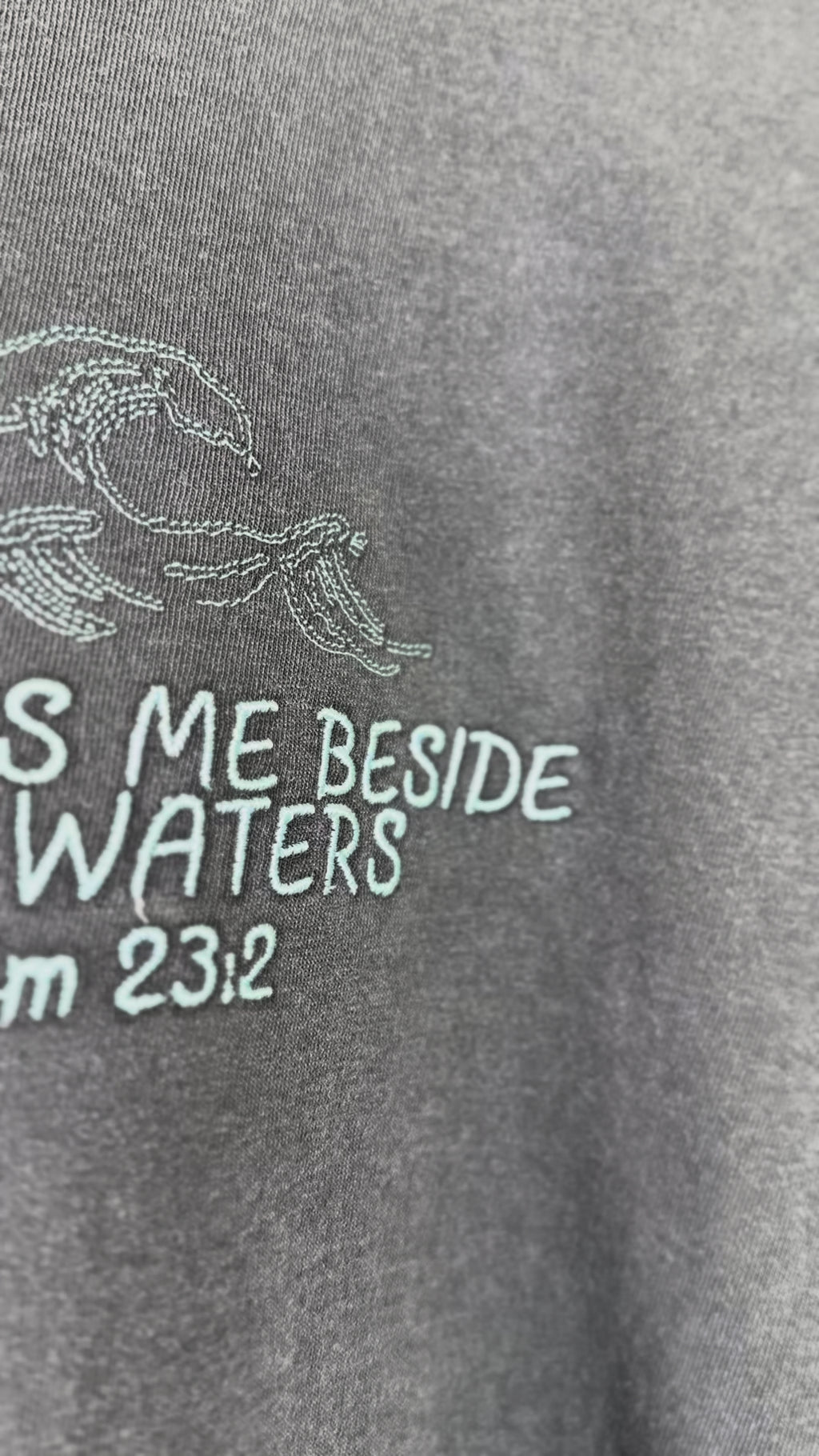 "He Leads Me Beside Still Waters" Comfort Colors T-Shirt | Pepper