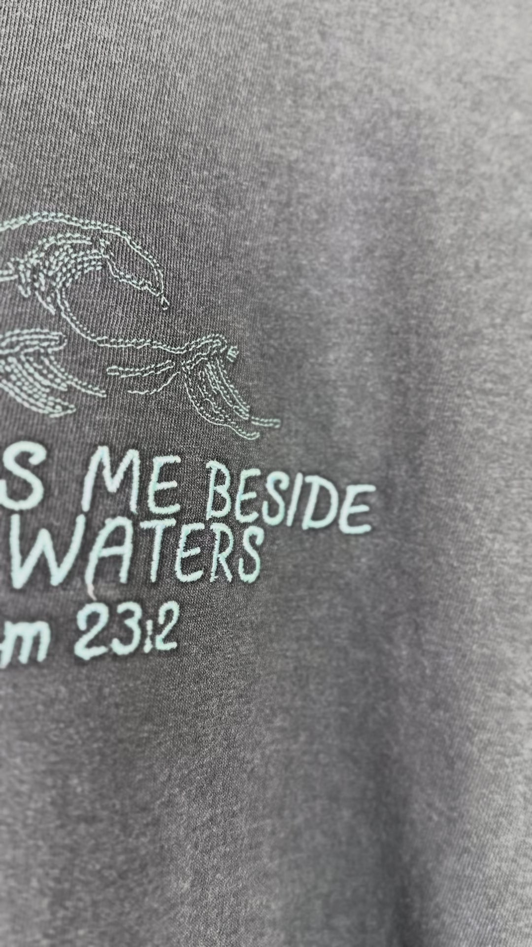 "He Leads Me Beside Still Waters" Comfort Colors T-Shirt | Pepper